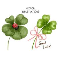 Karikatur Grün Glücklich vier Blatt irisch Kleeblatt zum st. Patrick's Tag foto