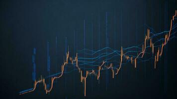 Lager Markt Diagramm Linien finanziell Graph auf Technologie abstrakt Hintergrund ai generiert foto