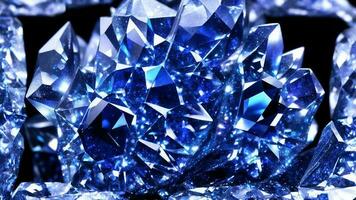 funkelnd Blau Kristall Diamant Edelstein Hintergrund, Luxus Geheimnis, oben Qualität Waren ai generiert foto