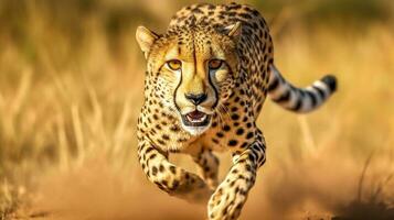 angreifen Gepard im Natur gemacht mit generativ ai foto