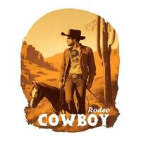 Western Hand gezeichnet Jahrgang Rodeo thematisch Grafik Cowboy Hut und das Vieh Schädel Illustration wild Westen. foto