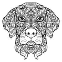 Hund Kopf Linie Kunst Färbung Seite Illustration foto