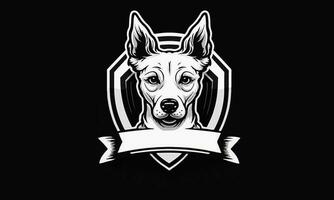 ein genial Weiß Hund Kopf minimal Logo Design foto