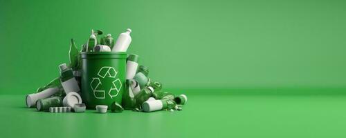 Recycling Konzept, recyceln Zeichen zum ökologisch Null Abfall Lebensstil. generativ ai foto
