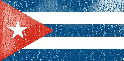 3d Flagge von Kuba auf ein Glas foto