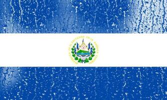 3d Flagge von el Salvador auf ein Glas foto