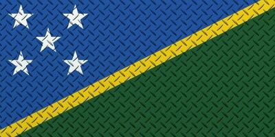 3d Flagge von Solomon Inseln auf ein Metall Mauer Hintergrund. foto