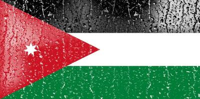 3d Flagge von Jordan auf ein Glas foto