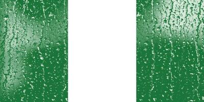 3d Flagge von Nigeria auf ein Glas mit Wasser fallen Hintergrund. foto