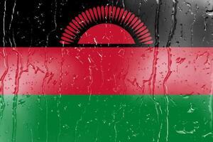 3d Flagge von Malawi auf ein Glas foto