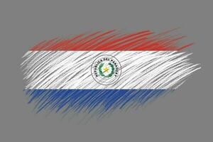 3d Flagge von Paraguay auf Jahrgang Stil Bürste Hintergrund. foto