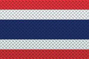 3d Flagge von Thailand auf ein Metall Mauer Hintergrund. foto