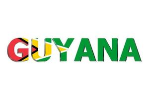 3d Flagge von Guyana auf ein Text Hintergrund. foto