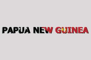 3d Flagge von Papua Neu Guinea auf ein Text Hintergrund. foto