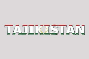 3d Flagge von Tadschikistan auf ein Text Hintergrund. foto