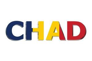 3d Flagge von Tschad auf ein Text Hintergrund. foto