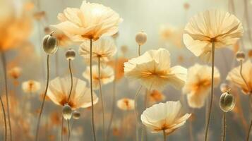 Sanft wunderlich ätherisch Blumen Hintergrund. generativ ai foto