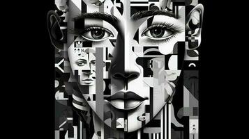 ein Collage von Gesichter abbilden das kämpft von Psychologie, Depression und betonen. generativ ai foto