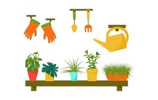 Haus Pflanzen und Pflege Werkzeug. Innere skandinavisch Design. Design Element. foto