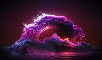 surreal Neon- groß Welle Hintergrund foto