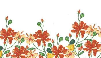 Jahrgang Pfingstrose und Hibiskus Hand gemalt Blume Hintergrund foto
