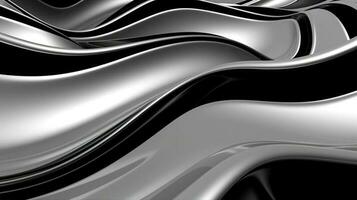 schwarz und Weiß Silber abstrakt Hintergrund. erstellt mit generativ ai foto