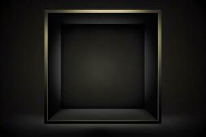 ein Luxus modern dunkel Hintergrund im das gestalten von ein Rechteck, generiert durch ai foto