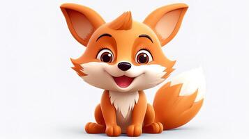 Karikatur Illustration Symbol von ein Fuchs, ein Tier Natur Symbol, generiert durch ai foto