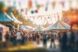 Neigung Verschiebung verwischen Wirkung. abstrakt Sommer- Festival mit Bokeh. generativ ai foto