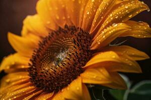 ein Sonnenblume im blühen. ein auffällig Makro Schuss. generativ ai foto
