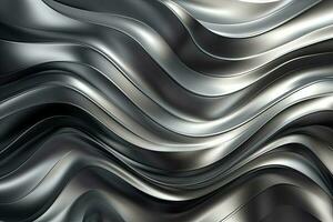 glänzend Silber wellig Textur. glühend Hintergrund mit abstrakt Formen. Hintergrund mit kurvig Formen. generativ ai foto