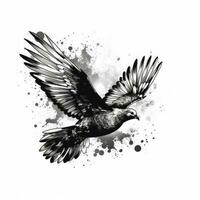 arrogant Taube fliegend durch Wolken - - perfekt zum Gruß Karten und Einladungen. generativ ai foto