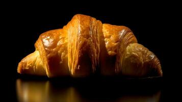 Croissant auf dunkel Hintergrund foto