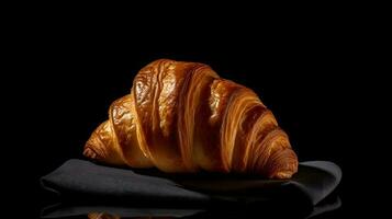 Croissant auf dunkel Hintergrund foto