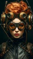 ein Porträt von ein attraktiv Steampunk Stil Frau foto