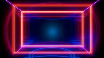 abstrakt Hintergrund mit Neon- glühend Linien. ai generiert foto