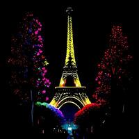 Paris beleuchtet Eiffel Turm Szene beim Nacht foto