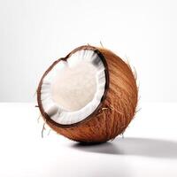 frisch Kokosnuss isoliert auf Weiß Hintergrund. generativ ai foto