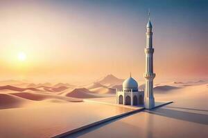 3d Illustration von sehr schön Moschee, ai generieren foto