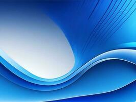 abstrakt Blau Kurve Linie mit fließend Wellen Hintergrund generiert durch ai foto