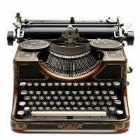 Jahrgang Schreibmaschine isoliert auf Weiß Hintergrund, erstellt mit generativ ai foto