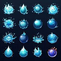 Design Spiele Blau Wasser Spritzen ai generiert foto