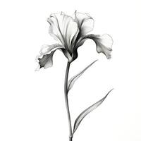 schwarz Iris Blume ai generiert foto