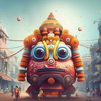 Feste jagannath rath Yatra Indien Illustration foto