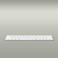 isoliert Weiß Tastatur von persönlich Computer auf grau Hintergrund. foto