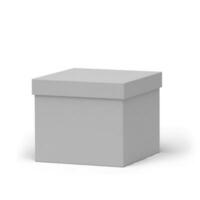 leer Weiß Geschenk Box isoliert auf Weiß zum Geschenk Konzept Design. foto