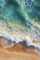 Ozean Wellen auf das Strand, erstellt mit generativ ai foto