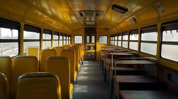 Schule Bus Innere ,generativ ai foto