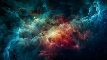 stary Nacht Kosmos ,bunt Raum Galaxis Wolke Nebel ,generativ ai foto