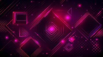 abstrakt geometrisch Neon- Rosa Hintergrund ,generativ ai foto